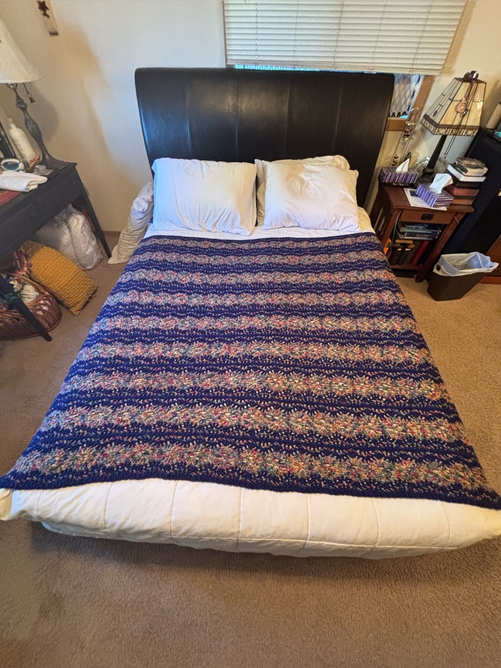 Hand Crochet latge Afghan with fringe